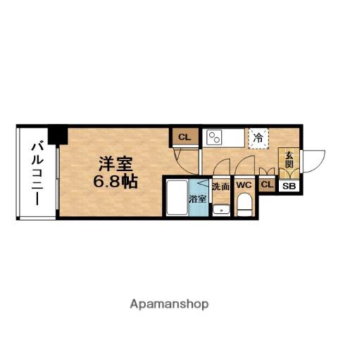 ES-GRANDE南森町(1K/6階)の間取り写真