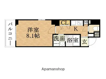 エイペックス梅田東(1K/2階)の間取り写真