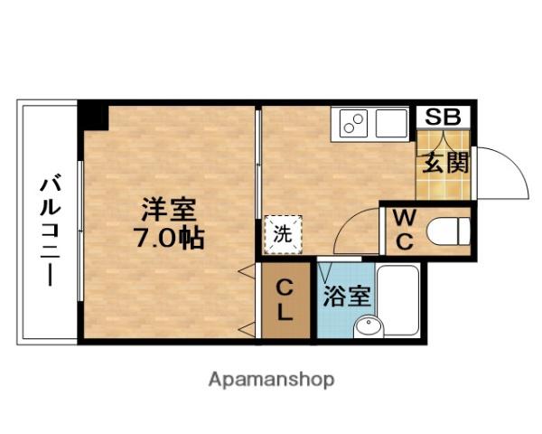 カランドリエ(1K/5階)の間取り写真