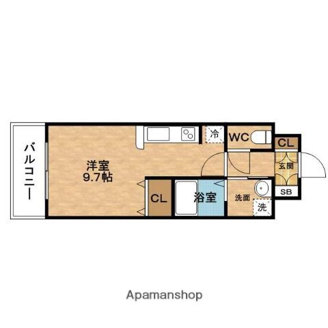 GRANカーサ梅田北(1K/6階)の間取り写真