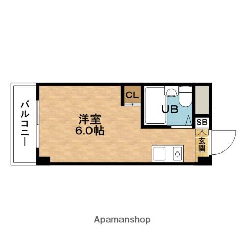 昭和グランドハイツ大淀(ワンルーム/5階)の間取り写真