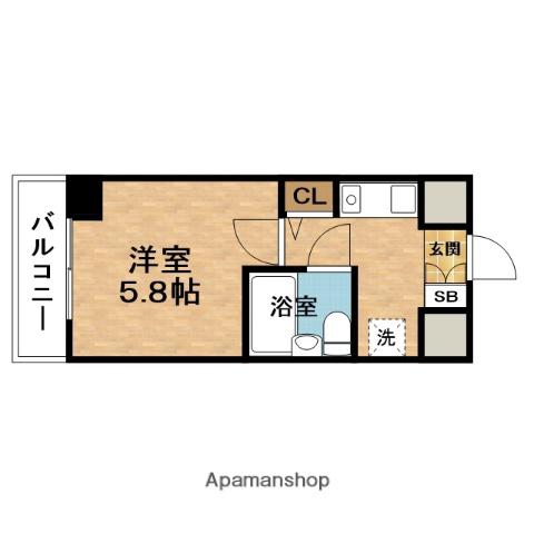 ESLEAD北梅田第2(1K/9階)の間取り写真