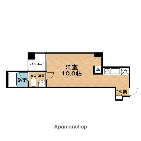 サウス・サン(ワンルーム/4階)の間取り写真