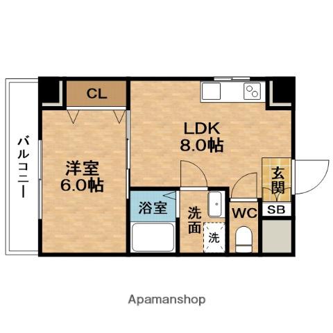 リリーフ(1LDK/3階)の間取り写真