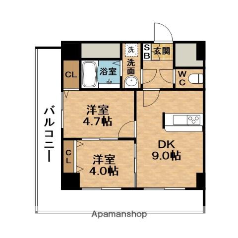 TREVANCE梅田(2DK/5階)の間取り写真
