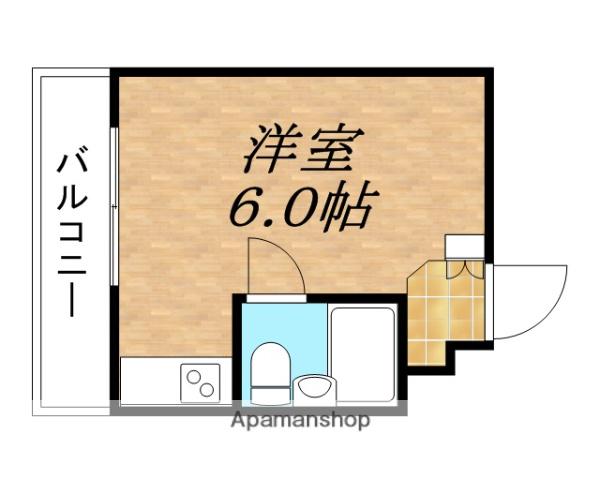 シャトー中尾(ワンルーム/3階)の間取り写真