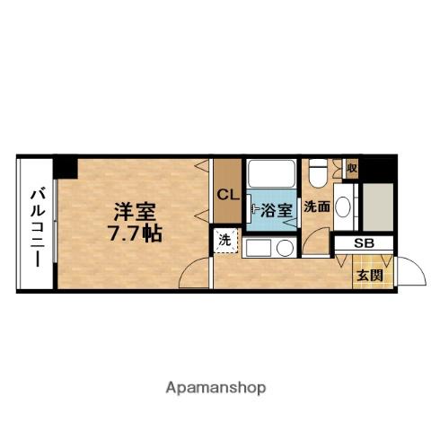 SHINE&SHINE55(1K/10階)の間取り写真