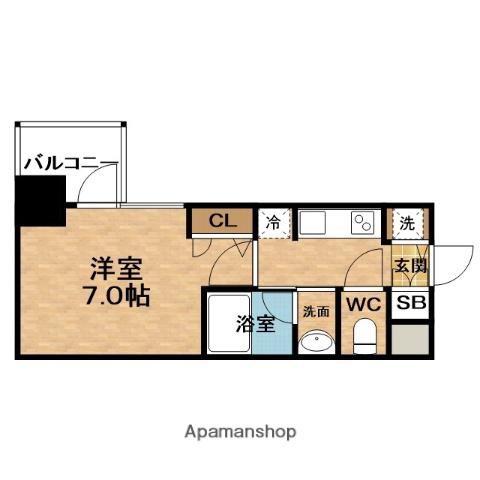 ASVER南森町(1K/10階)の間取り写真