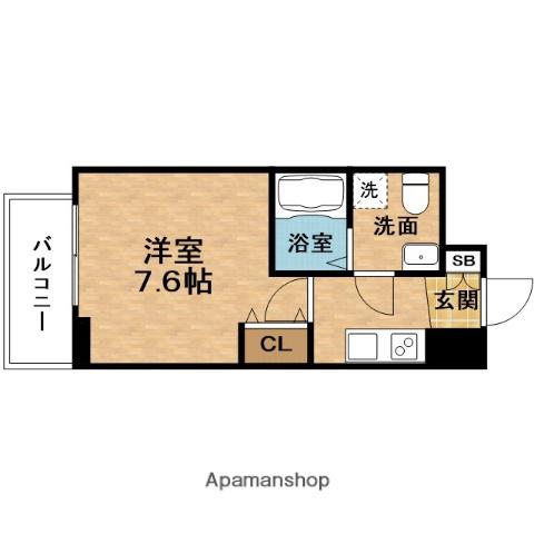 アリスト扇町(1K/10階)の間取り写真