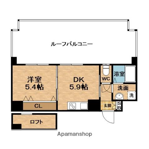 ラ・フォーレ松ヶ枝町Ⅲ(1DK/10階)の間取り写真