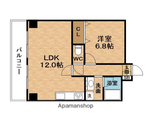 LIFE北梅田(1LDK/3階)の間取り写真