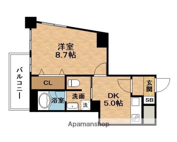 WILLDO南森町(1DK/4階)の間取り写真