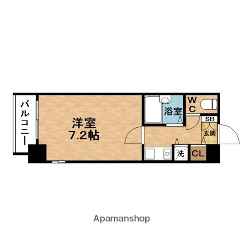 エバースクエア同心(1K/5階)の間取り写真