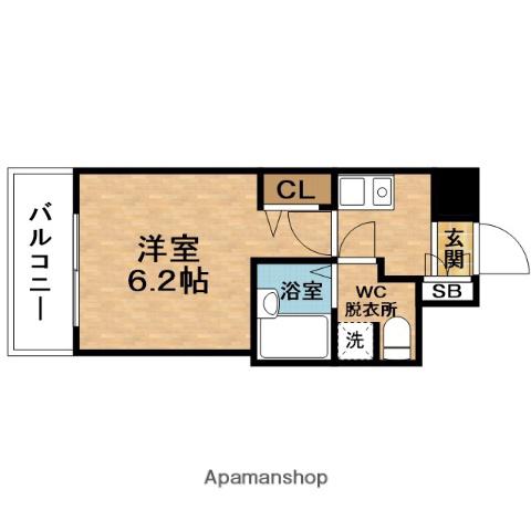 NEWCITYアパートメンツ西天満(1K/7階)の間取り写真