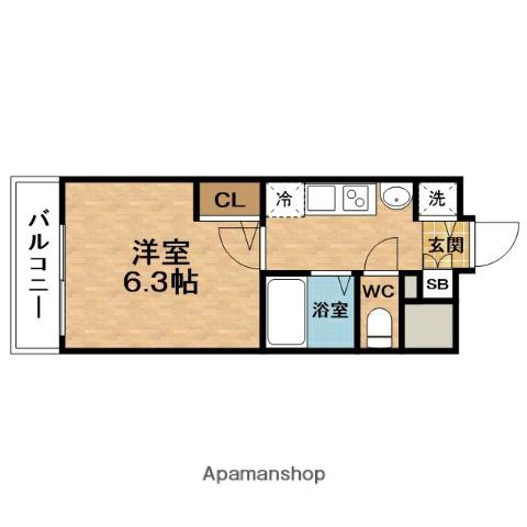 PRESSANCE天満ステーションフロント(ワンルーム/11階)の間取り写真
