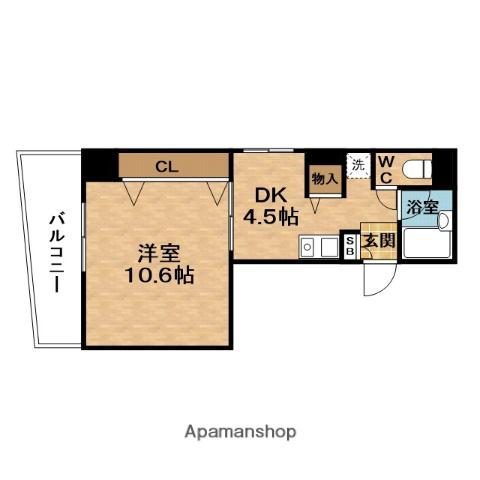 フェスタ天神(1DK/7階)の間取り写真