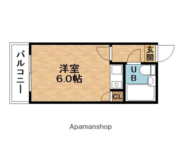 リバーサイド東梅田(ワンルーム/3階)の間取り写真