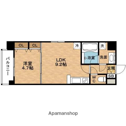 URBANEX福島(1LDK/3階)の間取り写真