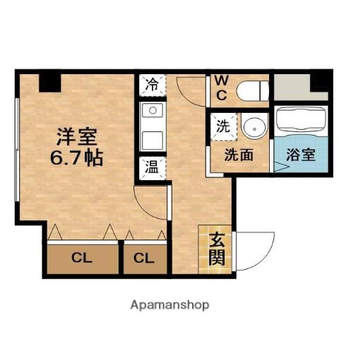 IF西梅田(1K/1階)の間取り写真