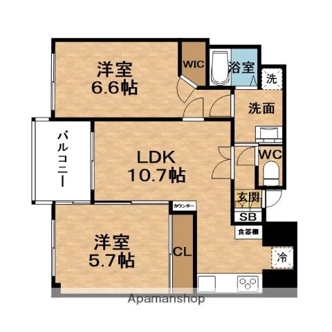 ESTEM PLAZA梅田ウエスト(2LDK/8階)の間取り写真