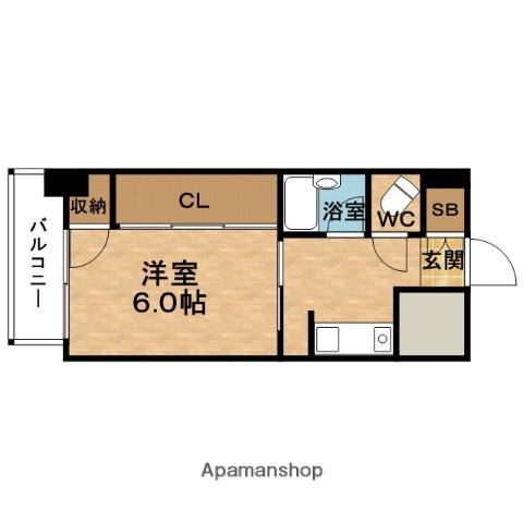 COLLECTION中崎Ⅰ(1K/4階)の間取り写真