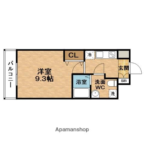 ESLEAD梅田北(1K/2階)の間取り写真