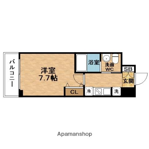 PRIMAL大阪天満宮(1K/7階)の間取り写真