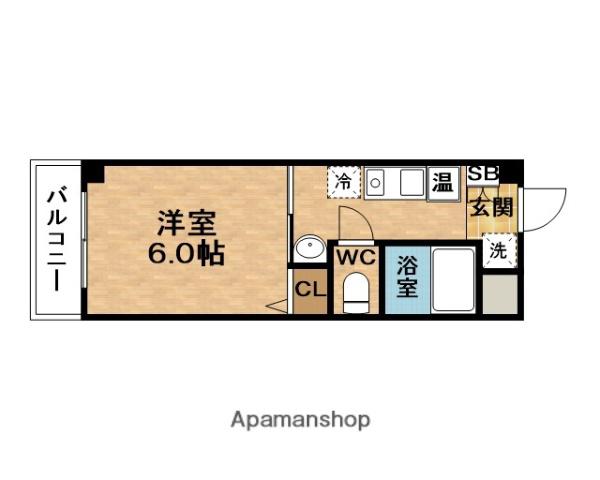 ELSHA南森町(1K/3階)の間取り写真