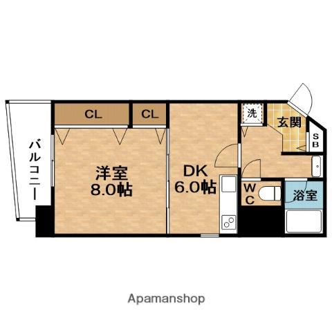 CHEZCLARA(1DK/7階)の間取り写真