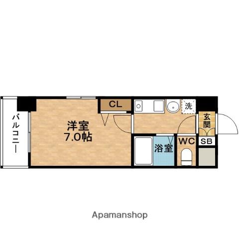 ESLEAD新梅田(1K/6階)の間取り写真