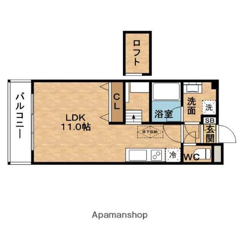 アローFIELDS壱番館(ワンルーム/9階)の間取り写真