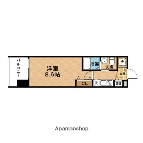 ESTEM PLAZA梅田中崎町Ⅲツインマークスノースレジデンス(1K/9階)の間取り写真