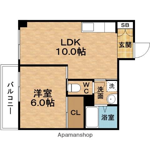 ヴィサージュ(1LDK/4階)の間取り写真