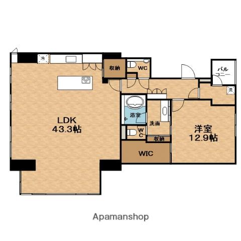 リバーレジデンス堂島(1LDK/14階)の間取り写真