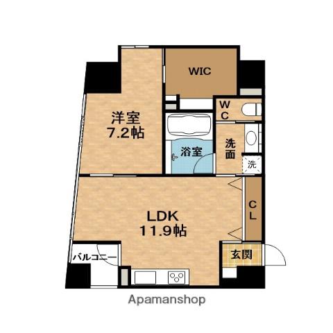 ウォブNISHIUMEDA(1LDK/6階)の間取り写真