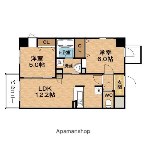 コンフォート大阪天満宮(2LDK/2階)の間取り写真