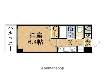エステムコート梅田・天神橋リバーフロント(1K/13階)の間取り写真