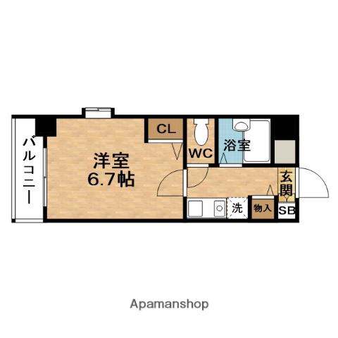 LEGAL西天満(1K/6階)の間取り写真