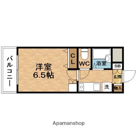 サウスガーデン南森町(1K/2階)の間取り写真