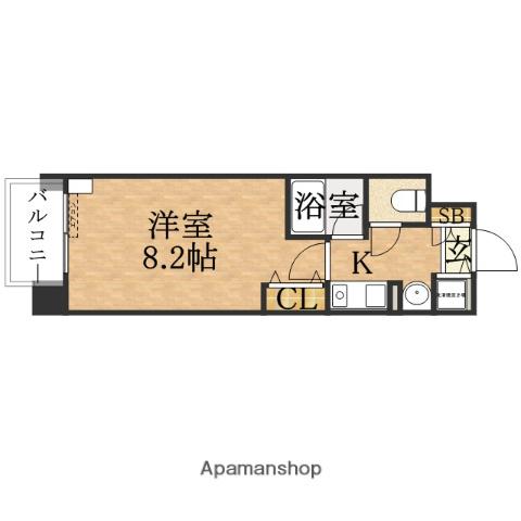 レジュールアッシュ梅田イースト(1K/4階)の間取り写真