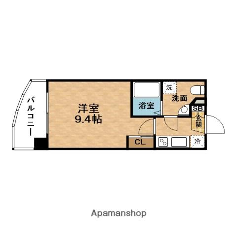 SERENⅠTE天六西(1K/6階)の間取り写真