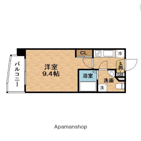 SERENⅠTE天六西(1K/4階)の間取り写真