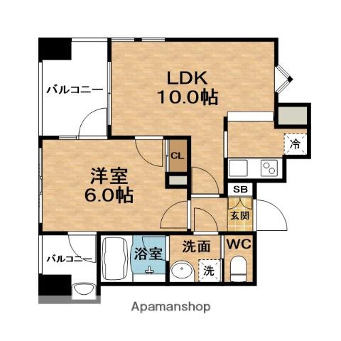 ESTEM PLAZA梅田・中崎町(1LDK/4階)の間取り写真