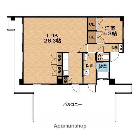 ロイヤルアーク花水都OSAKA(1LDK/13階)の間取り写真