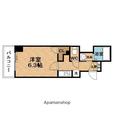 ROYALレジデンス北梅田(1K/5階)の間取り写真