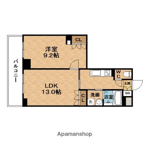 エルヴェ東天満(1LDK/12階)の間取り写真