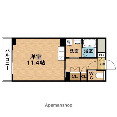 ELEVE東天満(ワンルーム/15階)の間取り写真