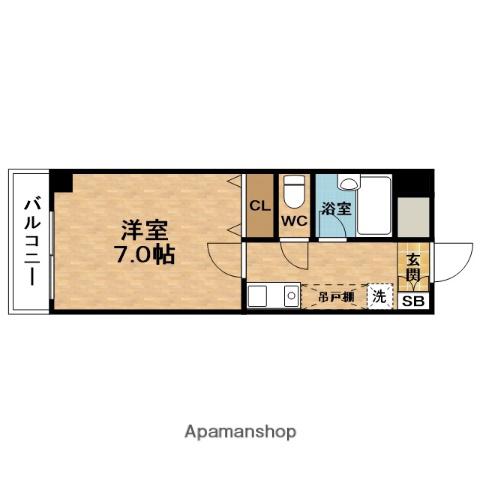 ROYAL 天満橋(1K/9階)の間取り写真