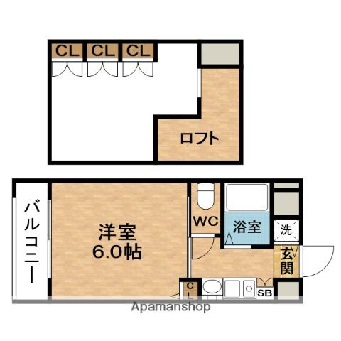 ESTEM COURT梅田東アクアパレス(1K/6階)の間取り写真