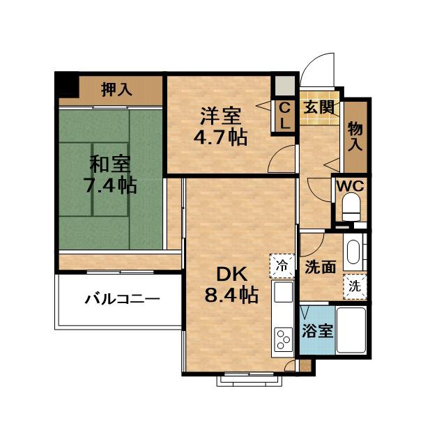 モンテ エスパーニャ(2DK/4階)の間取り写真